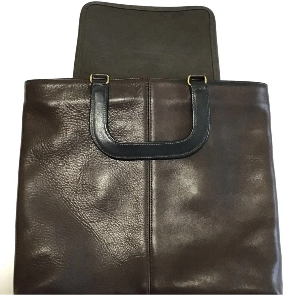 Coach Brown Watermelon Tote Bag Vintage Leather Pre-Creed 1973-1975 - Picture 10 of 14